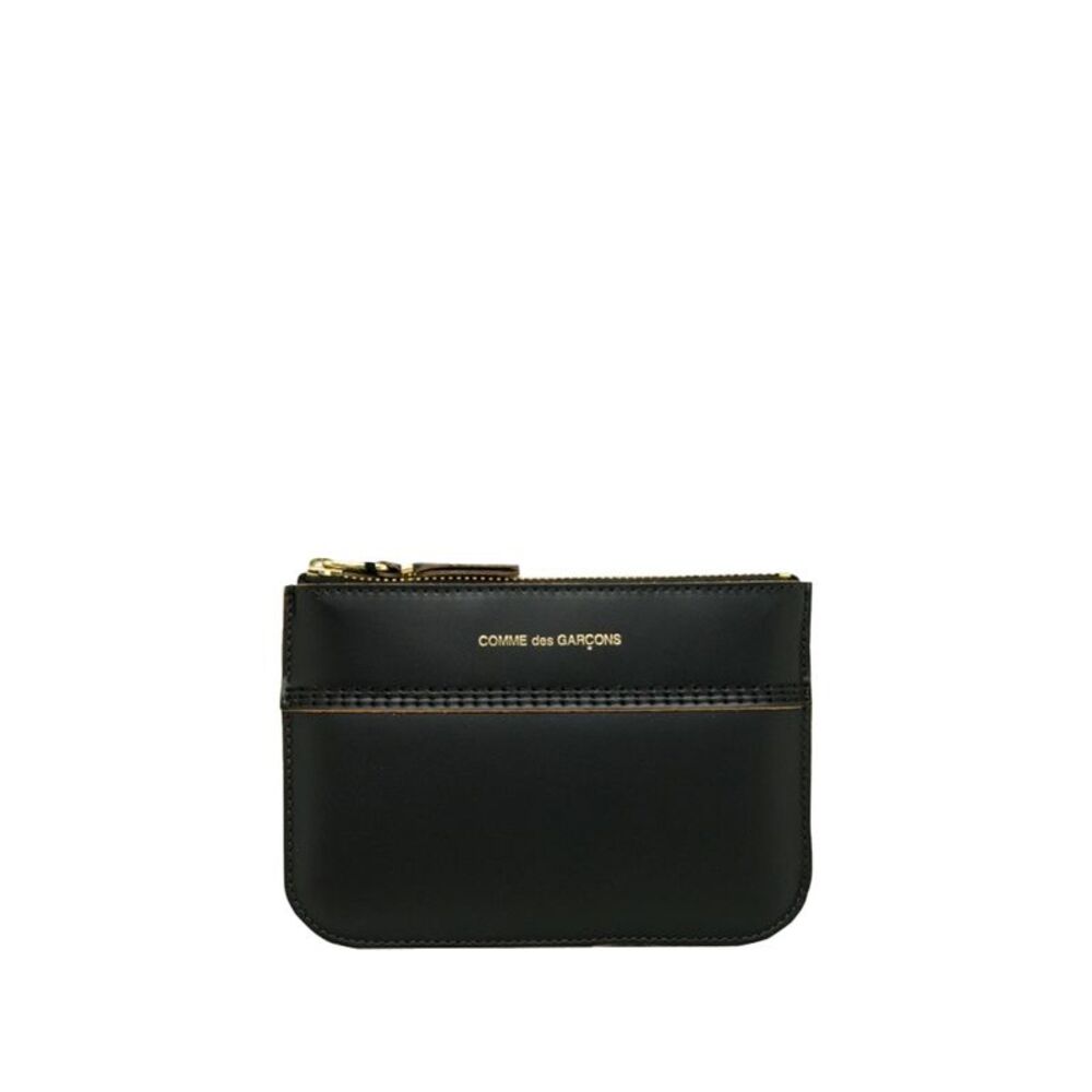 Triple Stitch Leather Pouch With Zip Women